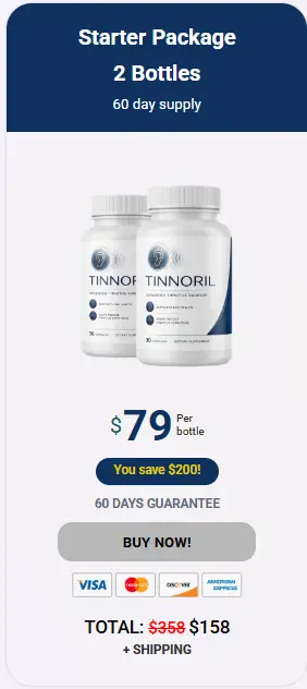 Tinnoril 2-bottle package — 60-day starter supply for daily wellness support